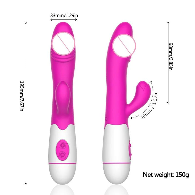 30 Speed Rechargeable Rabbit Vibrator Clit G Spot Women Sex Toy