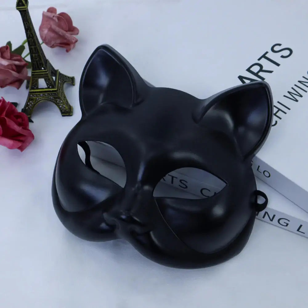 Cat Diamond Mask Sexy Half Face Eye Mask Masquerade Halloween Party Cosplay Mask Costume Props Male Female Role-Playing Toy