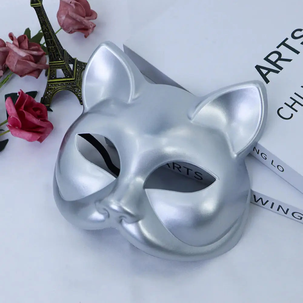 Cat Diamond Mask Sexy Half Face Eye Mask Masquerade Halloween Party Cosplay Mask Costume Props Male Female Role-Playing Toy