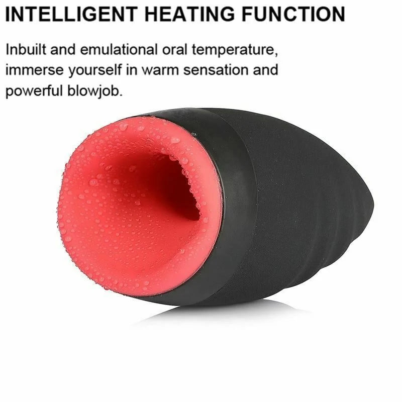 Automatic Oral Sex Machine Masturbation Cup Vibrating Heating Realistic